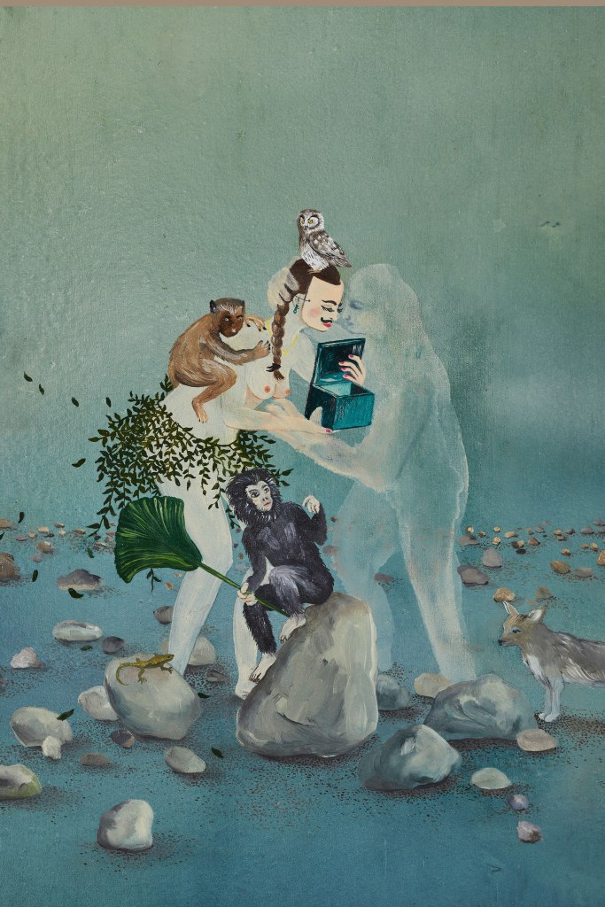 La obra como reunión. Detalle de pintura "Pandora", de Katerine Rougier.